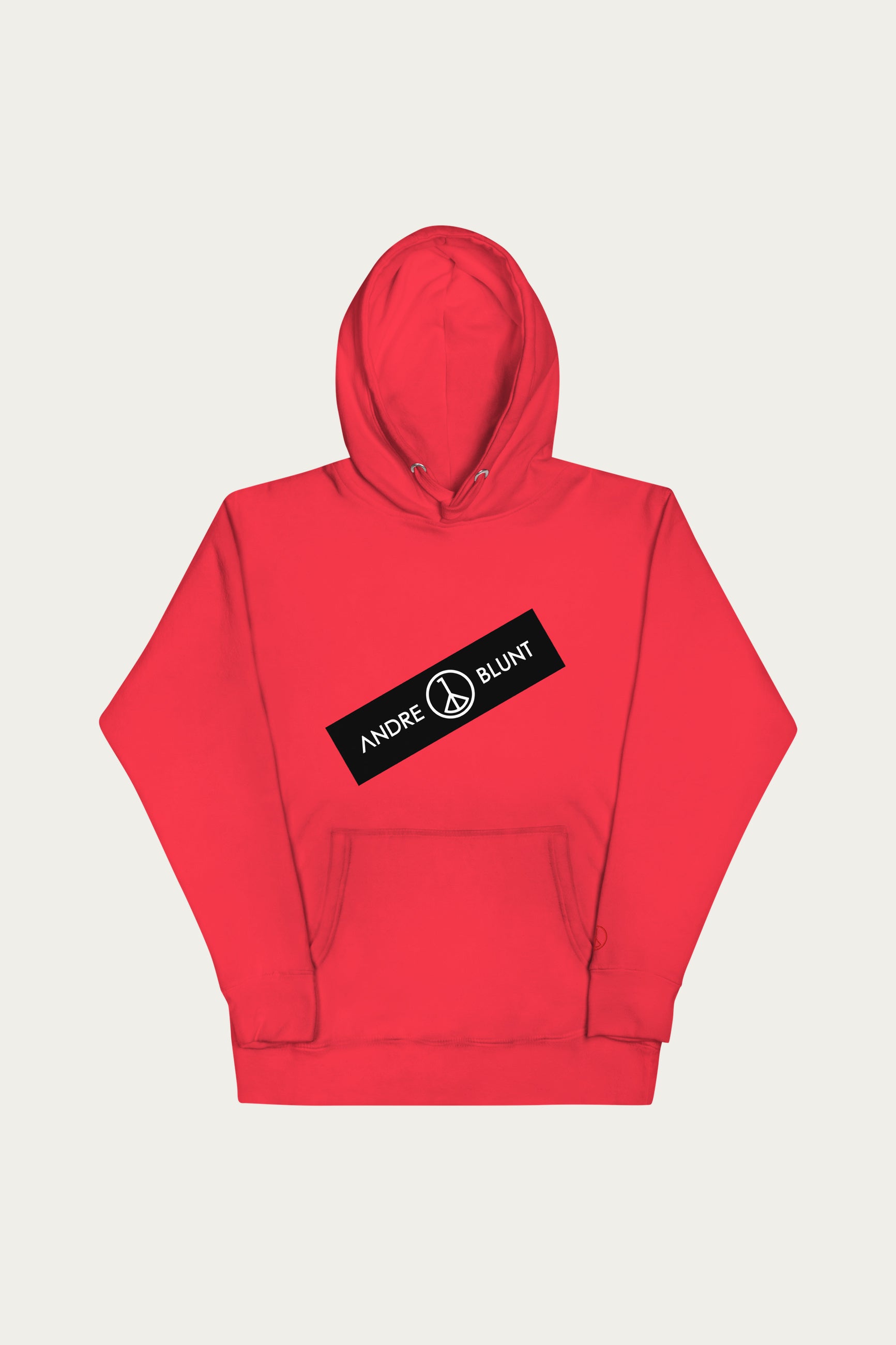 Andre Blunt sticker print pullover hoodie in red
