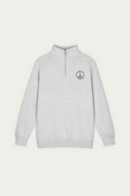 Quarter-Zip Sweatshirt, Grey by Andre Blunt, front, on a Cloud White ground