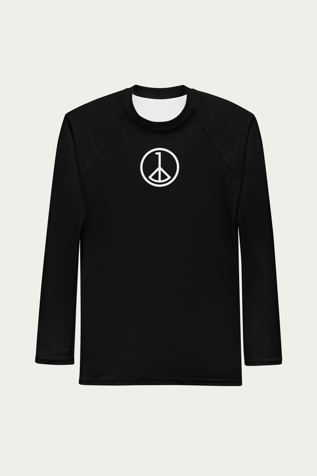 Rash Guard, White by Andre Blunt, front, on a Cloud White ground