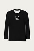 Rash Guard, White by Andre Blunt, front, on a Cloud White ground