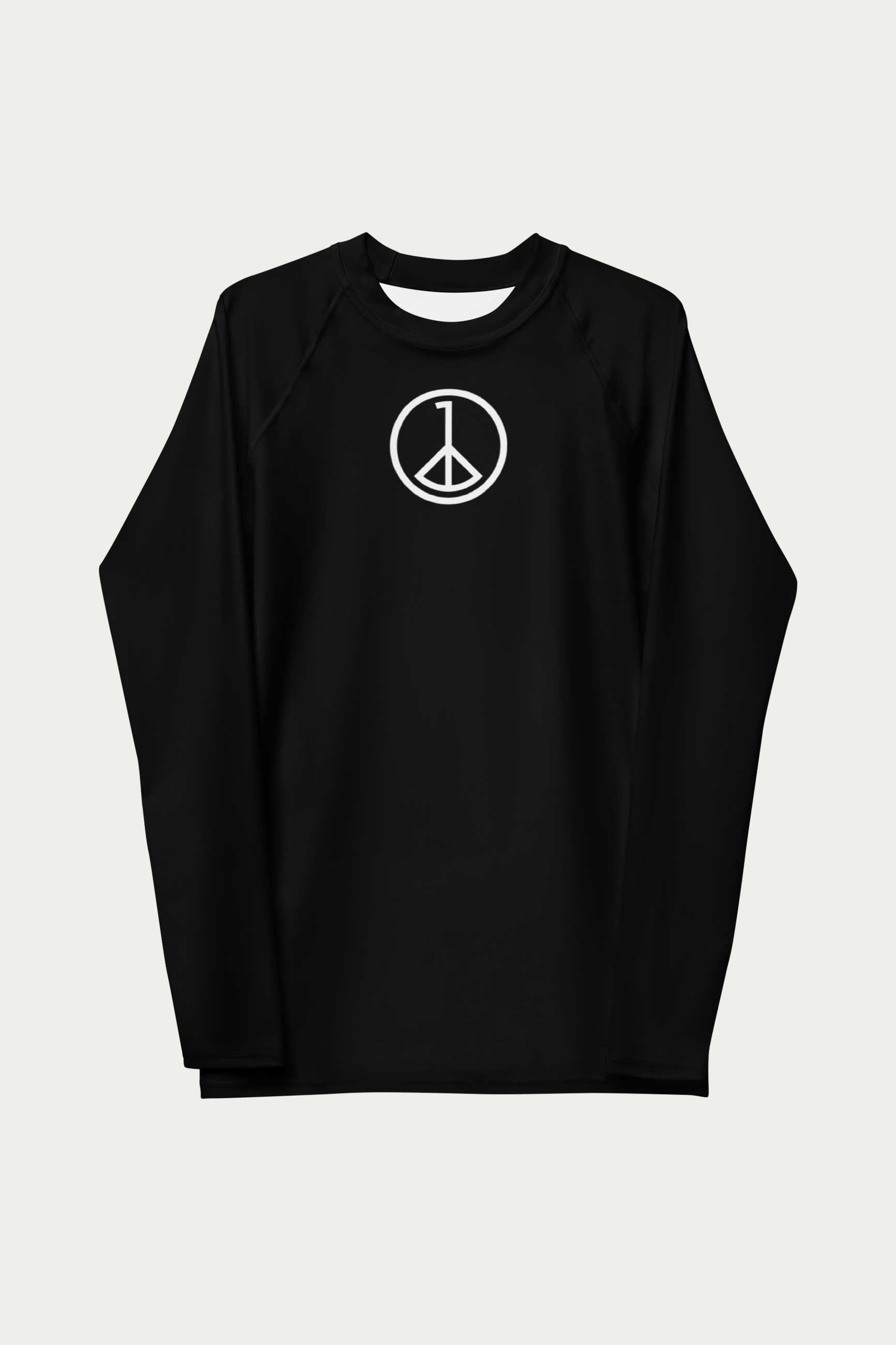 Rash Guard, White by Andre Blunt, front, on a Cloud White ground