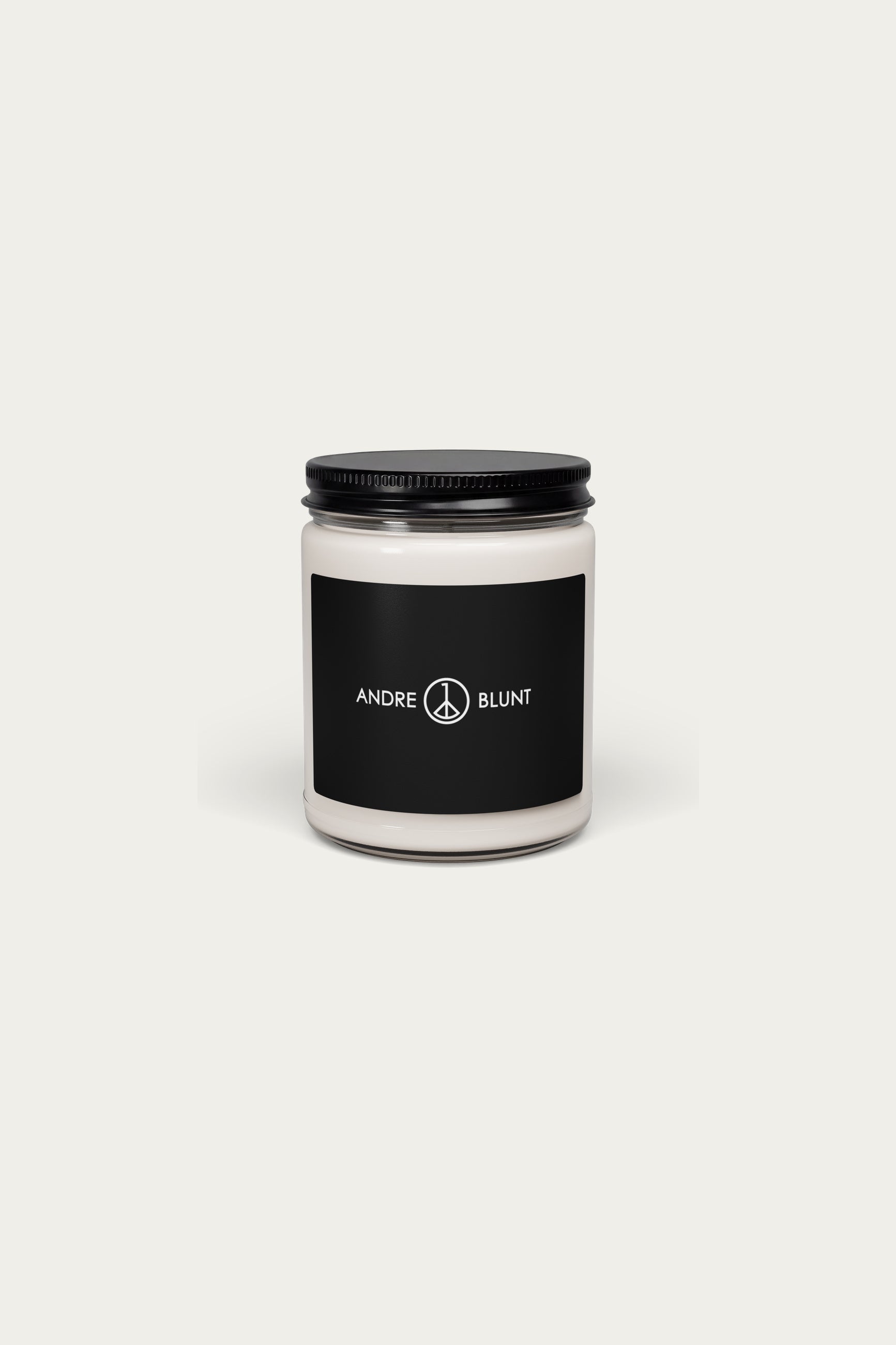 Andre Blunt scented soy candle, detail