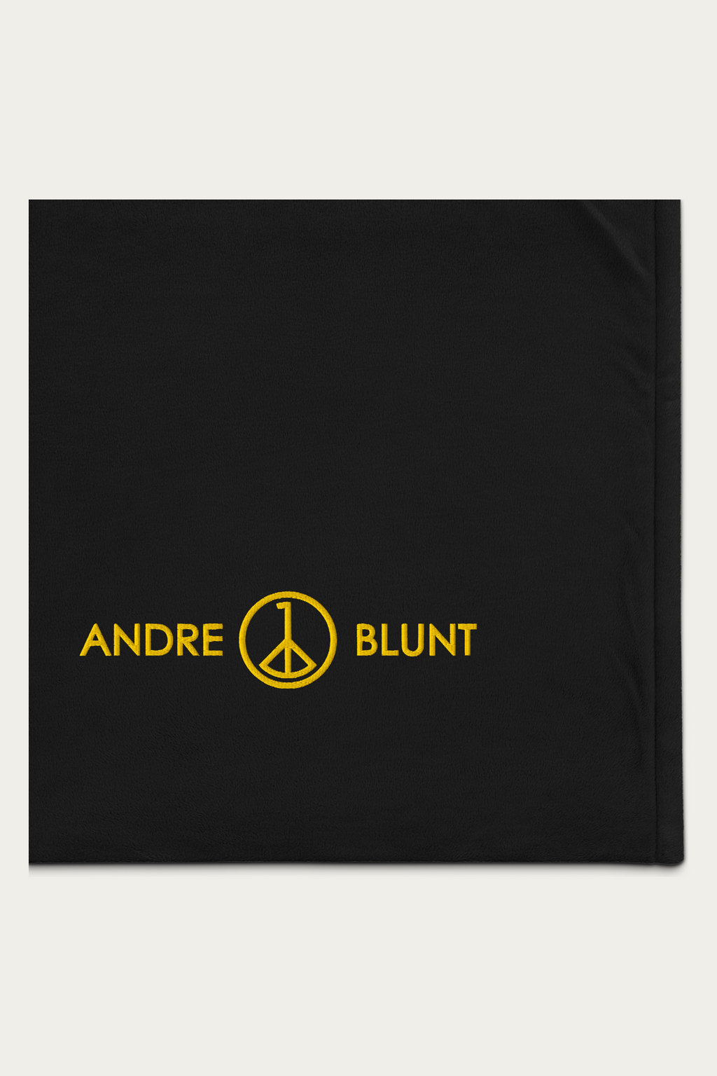 Sherpa Blanket, Black by Andre Blunt, detail, on a Cloud White ground