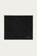 Sherpa Blanket, Black by Andre Blunt, shown on a Cloud White ground