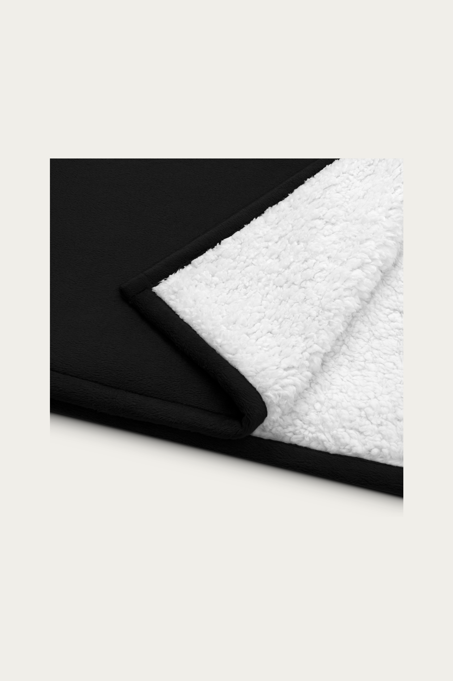 Sherpa Blanket, Black by Andre Blunt, detail, on a Cloud White ground