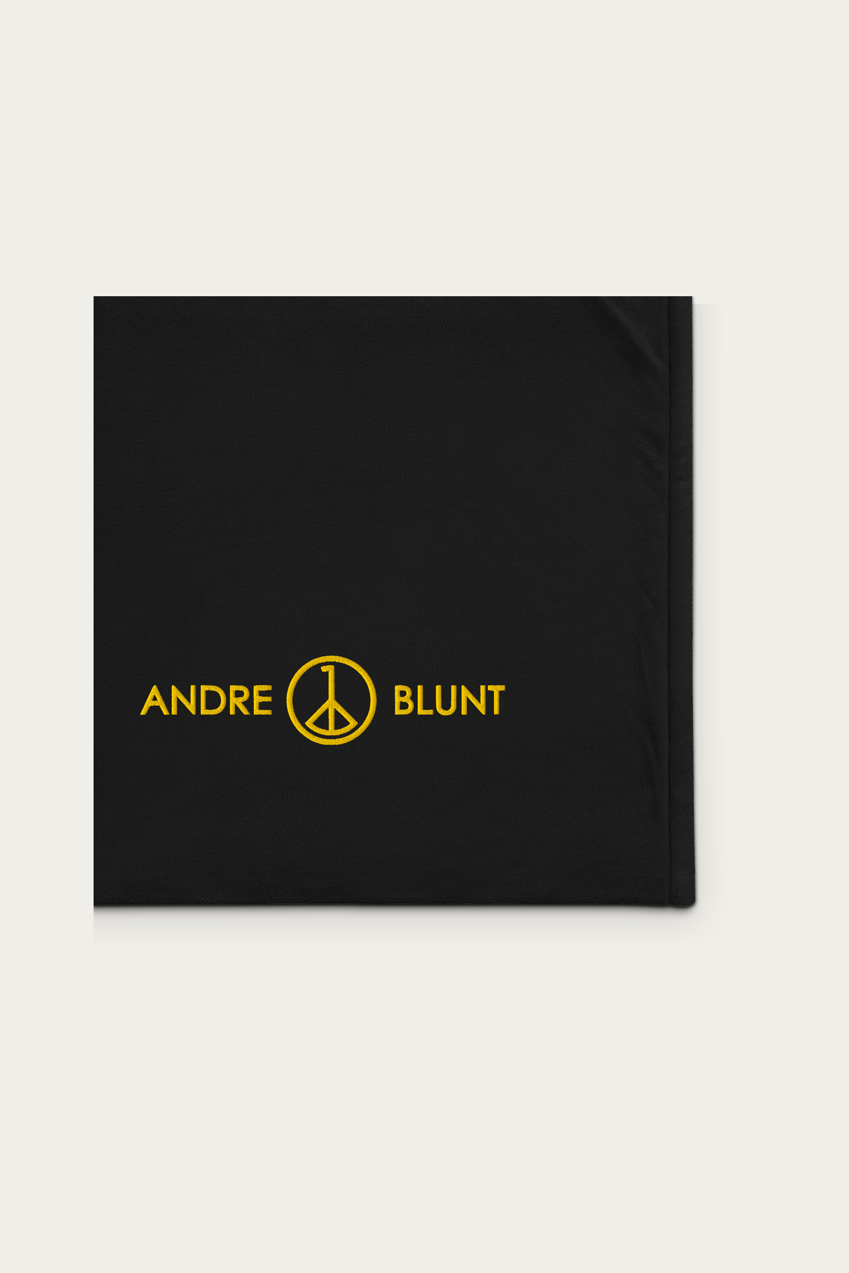 Sherpa Blanket, Black by Andre Blunt, detail, on a Cloud White ground