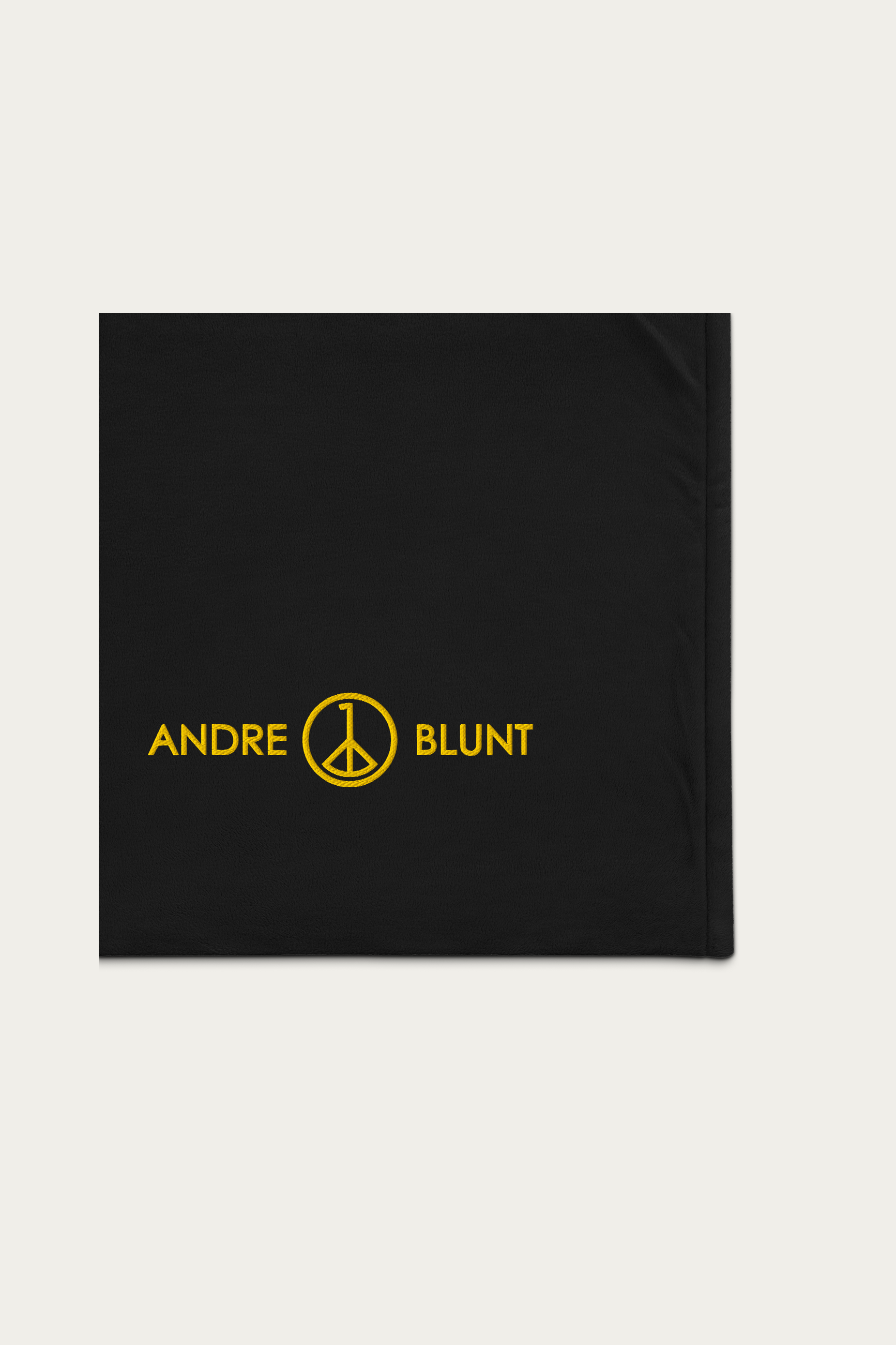 Sherpa Blanket, Black by Andre Blunt, detail, on a Cloud White ground