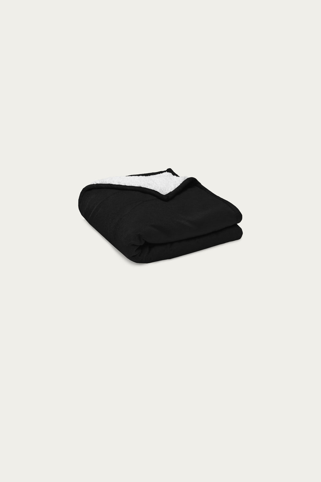 Andre Blunt embroidered sherpa blanket in black