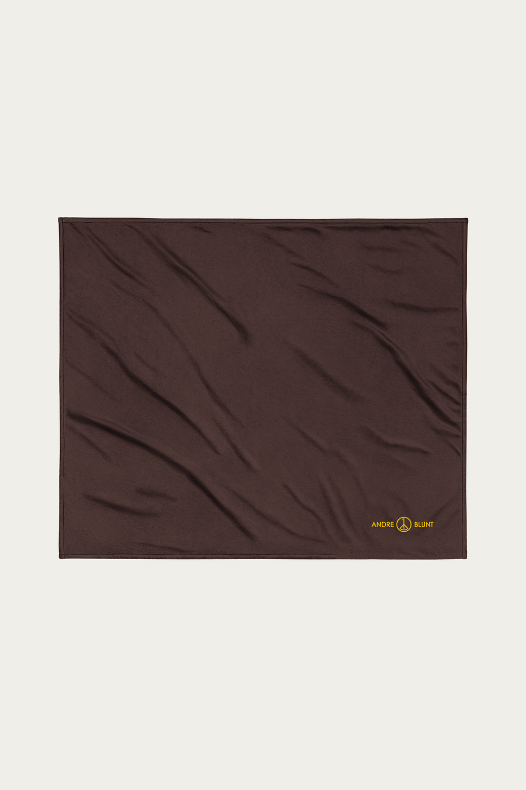 Sherpa Blanket, Brown by Andre Blunt, shown on a Cloud White ground