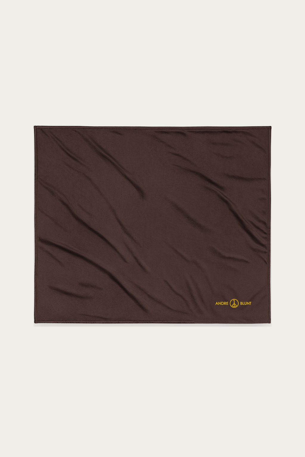 Sherpa Blanket, Brown by Andre Blunt, shown on a Cloud White ground