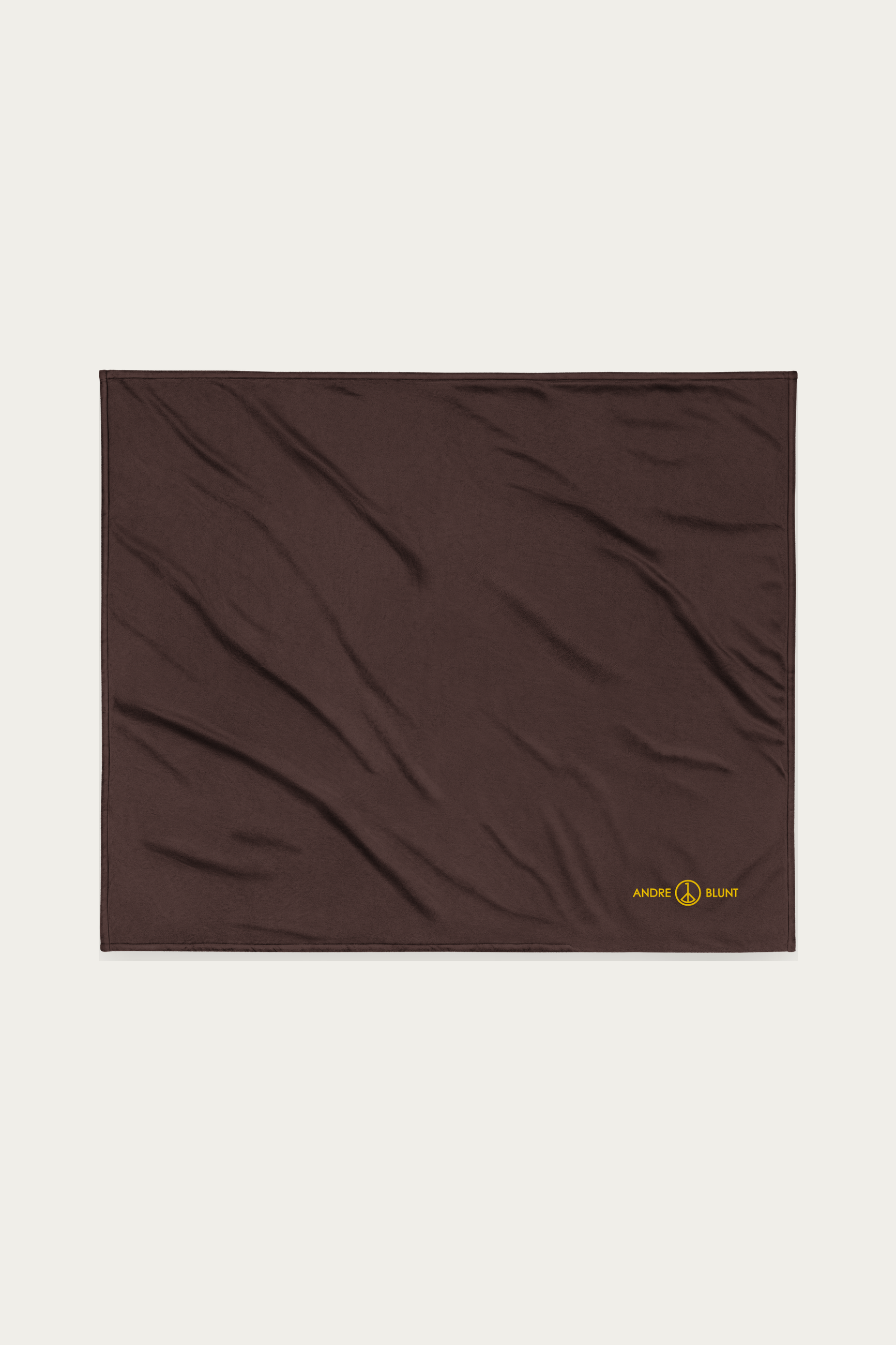 Sherpa Blanket, Brown by Andre Blunt, shown on a Cloud White ground