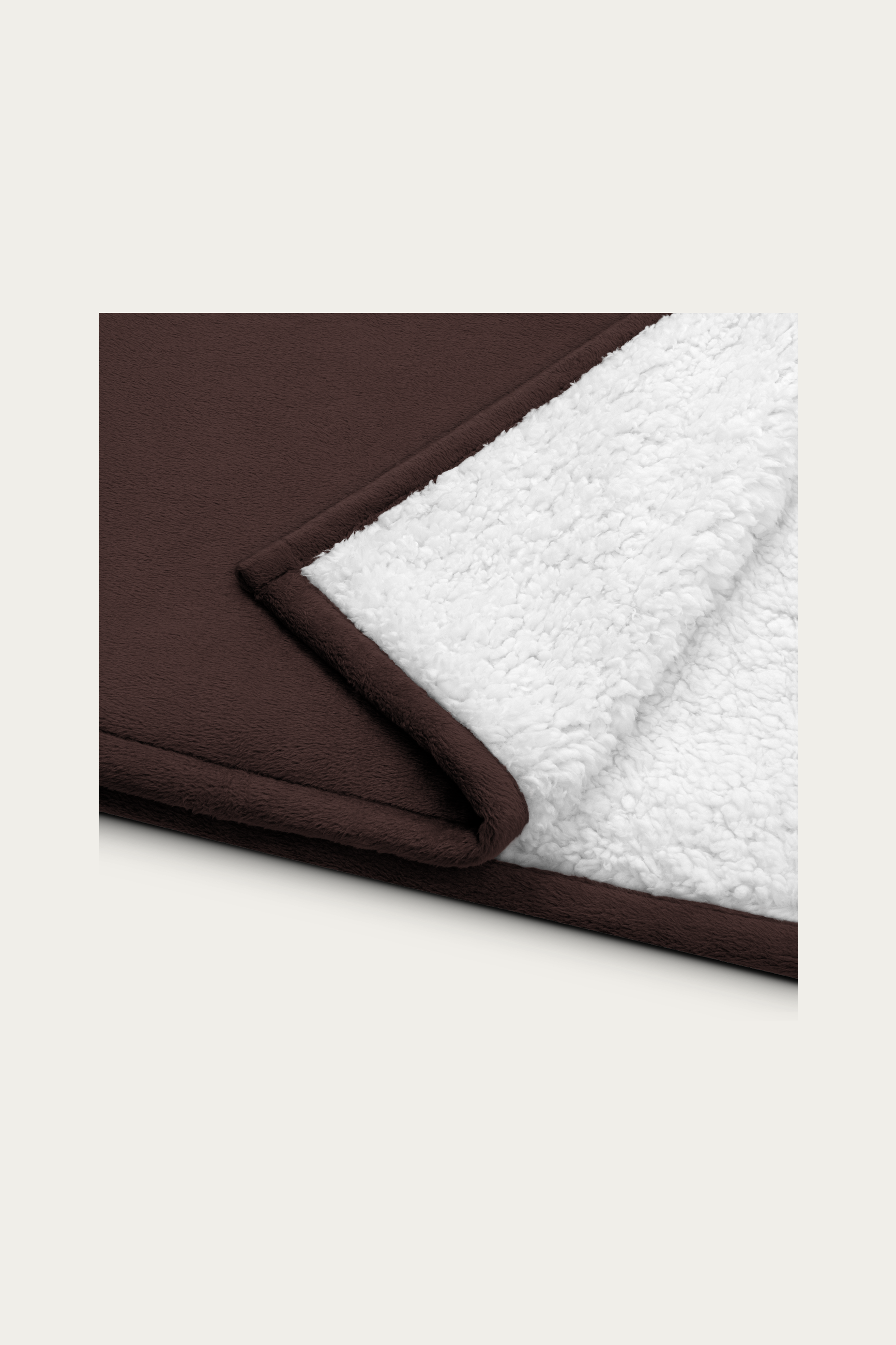 Sherpa Blanket, Brown by Andre Blunt, detail, on a Cloud White ground