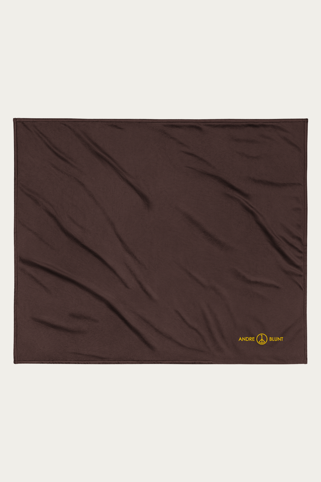 Sherpa Blanket, Brown by Andre Blunt, shown on a Cloud White ground