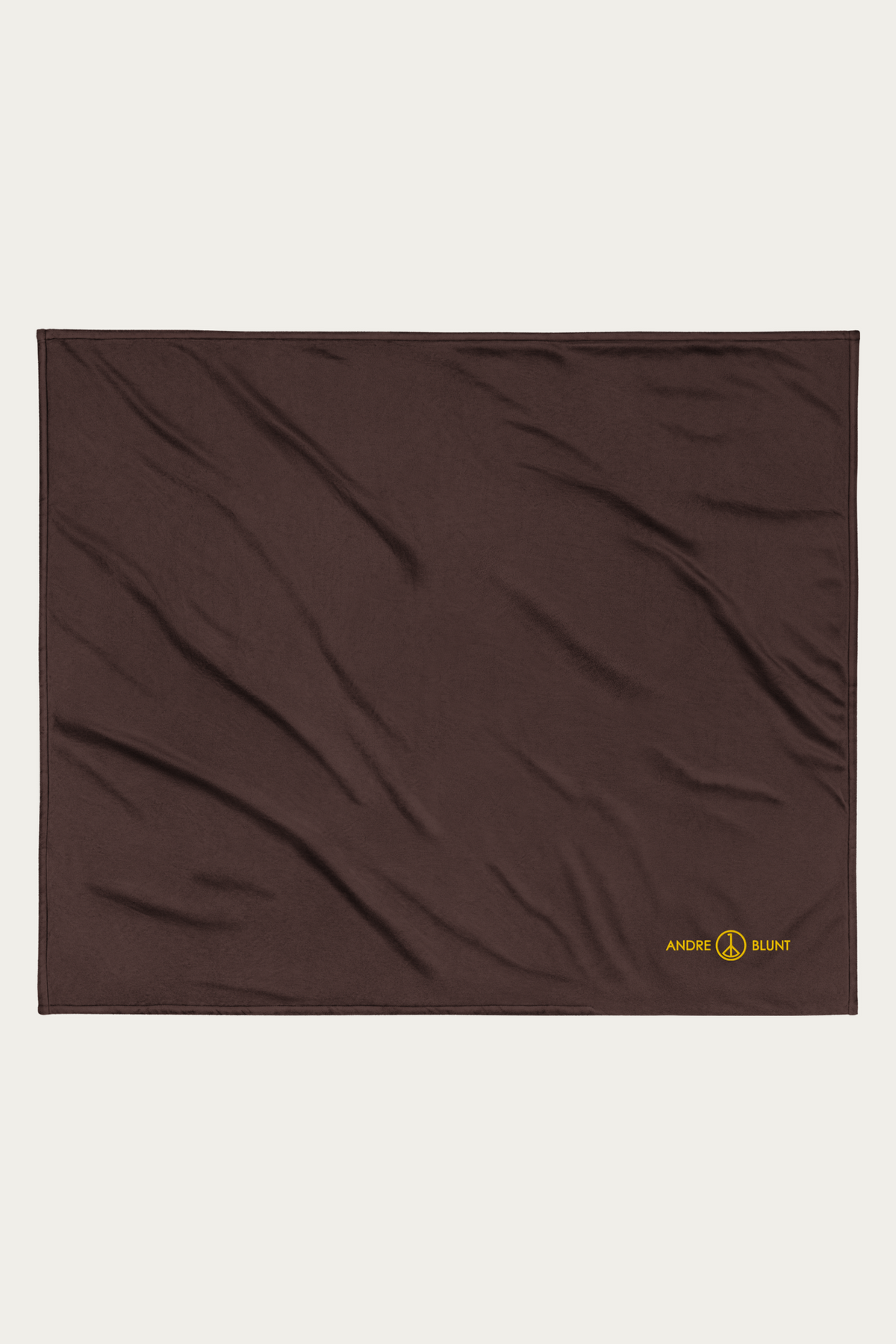 Sherpa Blanket, Brown by Andre Blunt, shown on a Cloud White ground