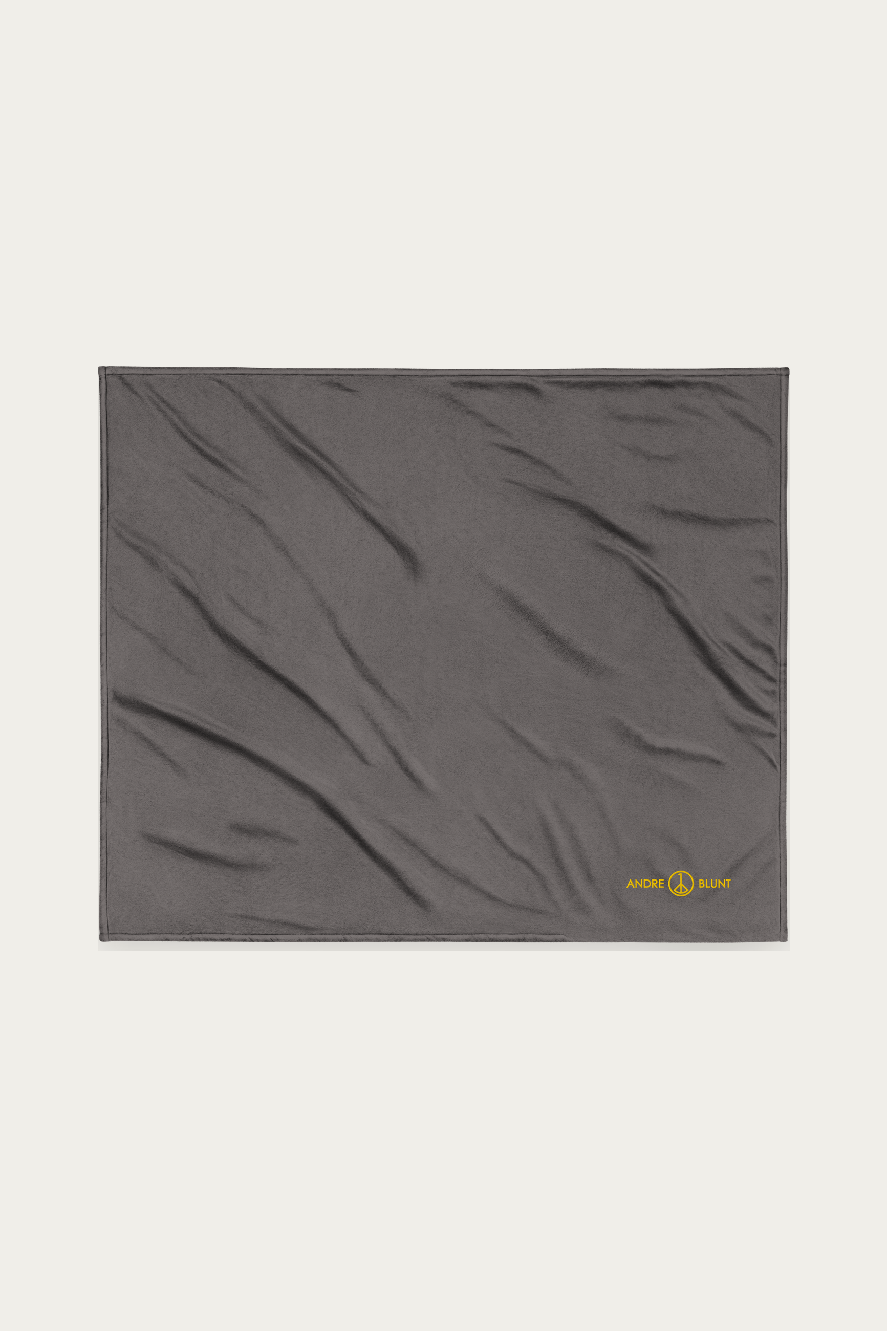 Sherpa Blanket, Grey by Andre Blunt, shown on a Cloud White ground