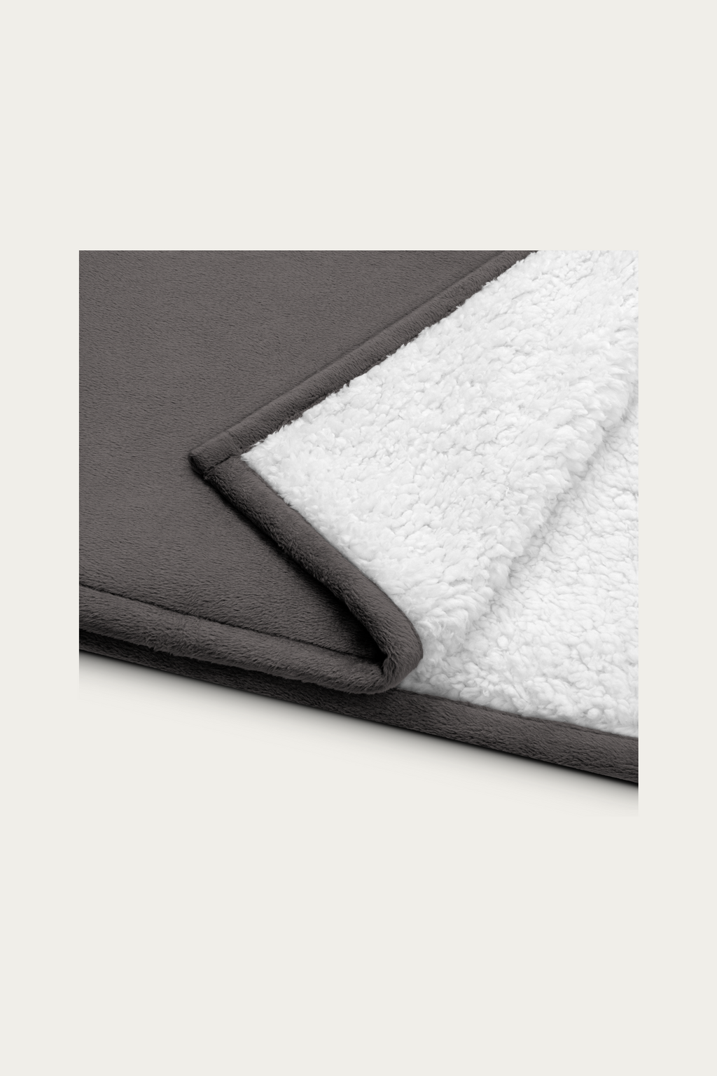 Sherpa Blanket, Grey by Andre Blunt, detail, on a Cloud White ground