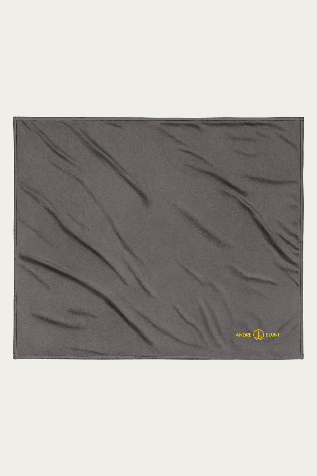 Sherpa Blanket, Grey by Andre Blunt, shown on a Cloud White ground
