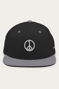 Snapback Hat, Black and Silver, front