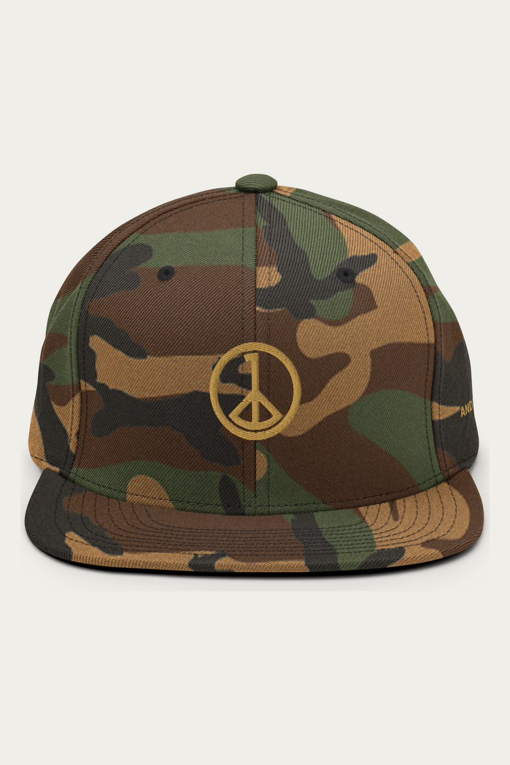 Snapback Hat, Green Camo, front