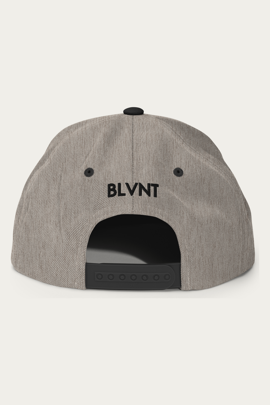 Snapback Hat, Heather and Black, back