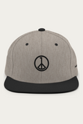 Snapback Hat, Heather and Black, front