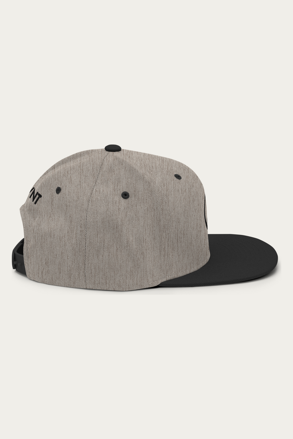 Snapback Hat, Heather and Black, right