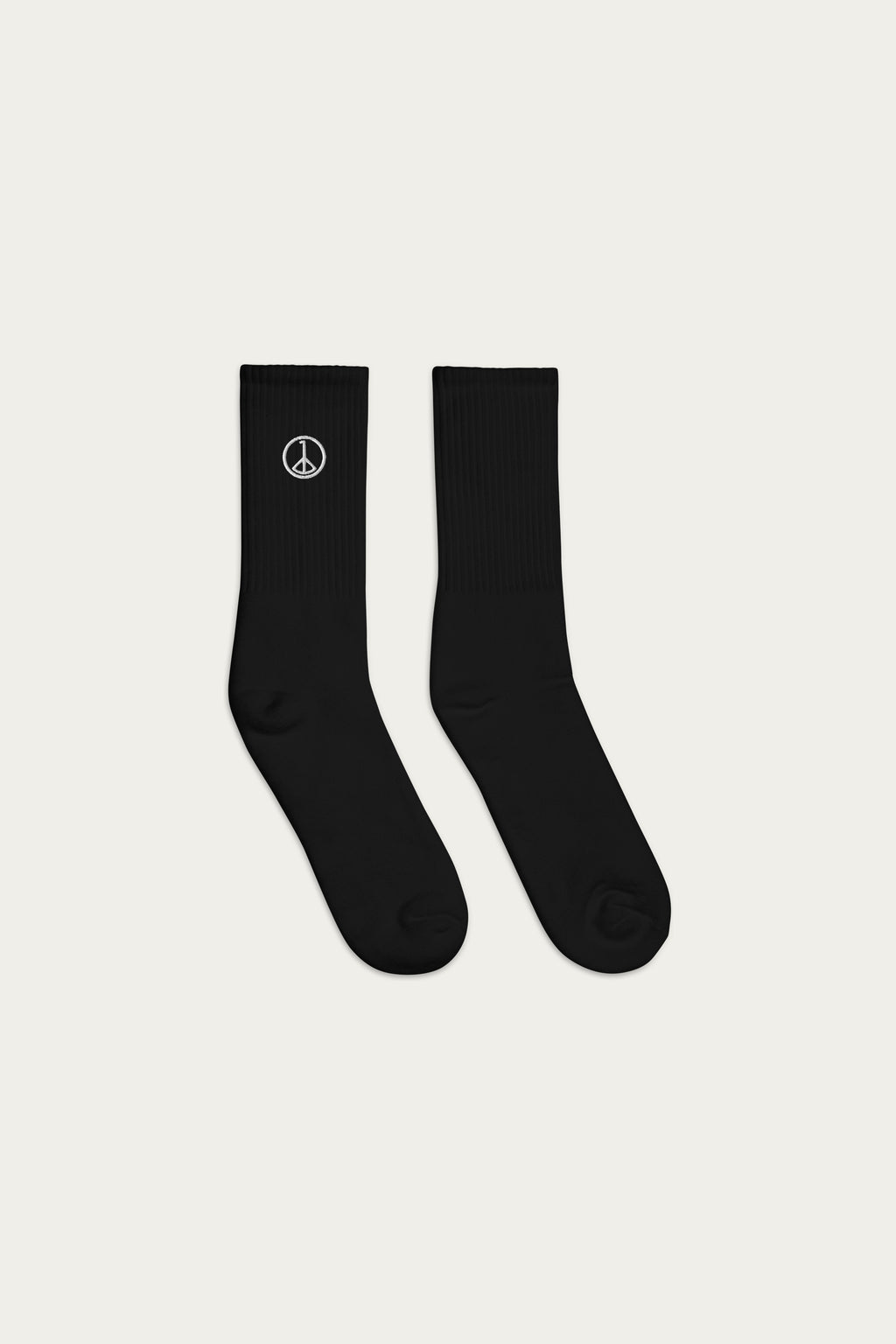 Andre Blunt embroidered crew socks in black, side