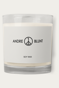 Soy Candle, Glass Jar by Andre Blunt, shown on a Cloud White ground