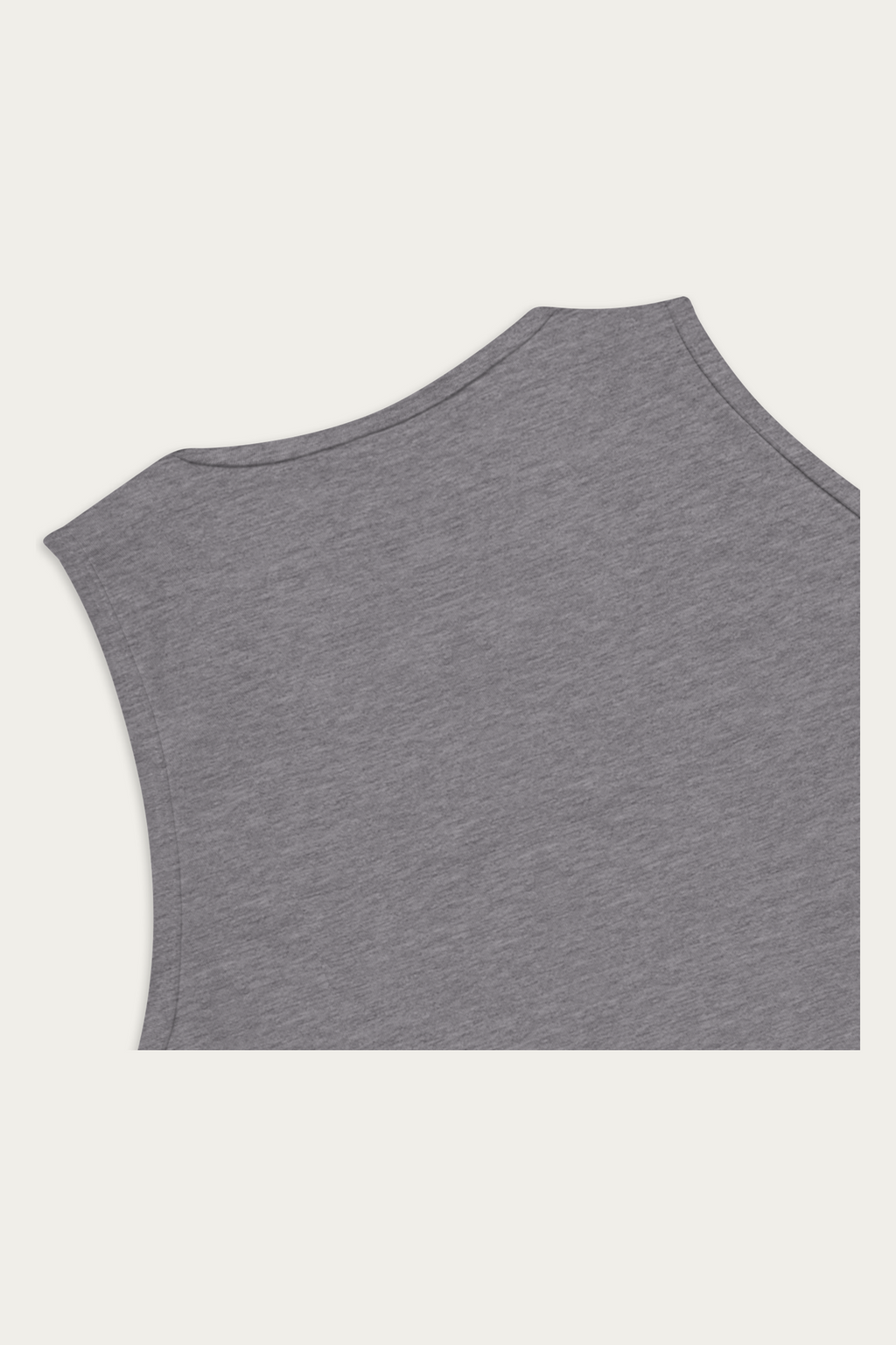 Tank Top, Grey by Andre Blunt, detail, on a Cloud White ground