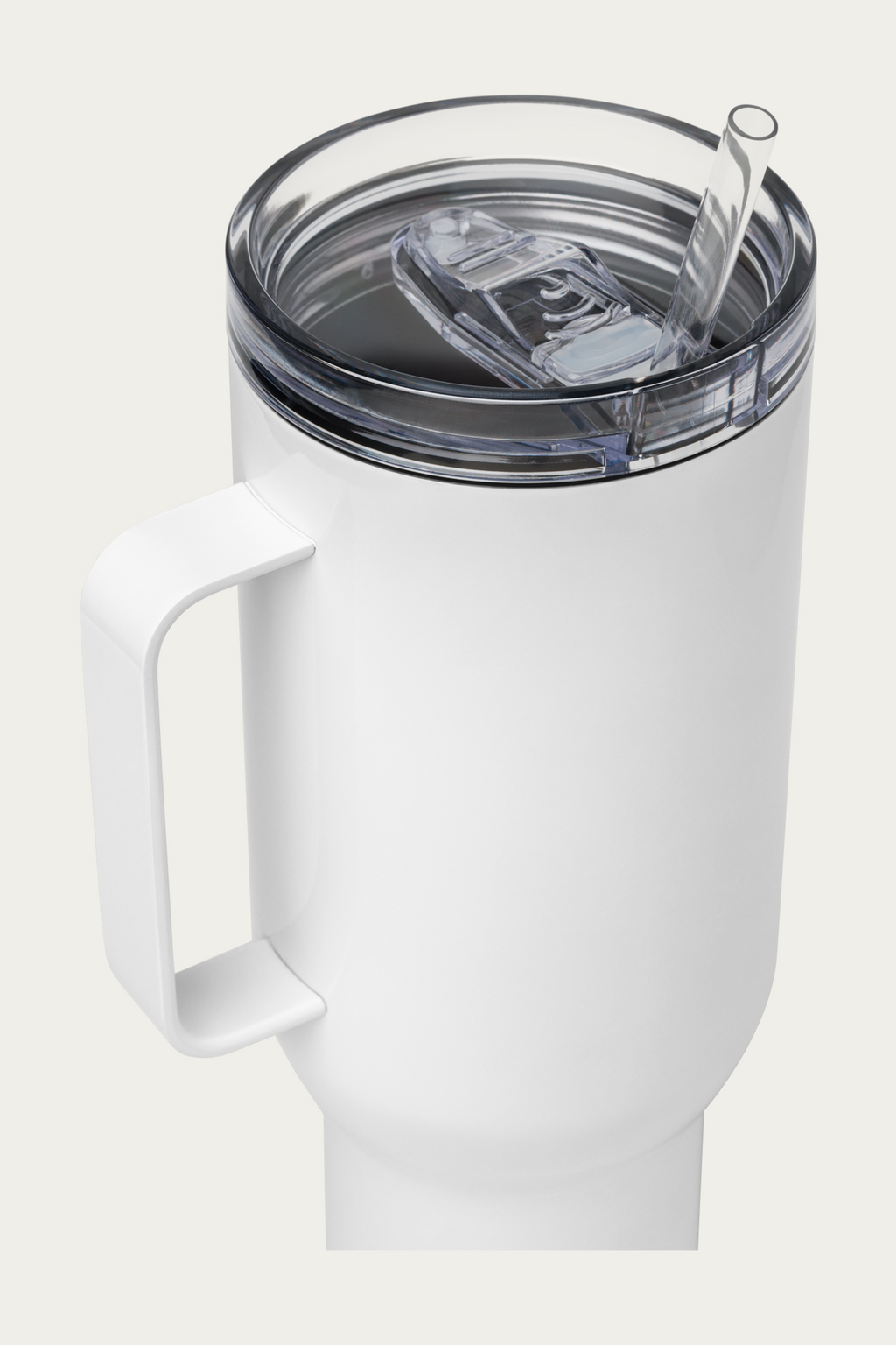 Travel Mug, 40 oz by Andre Blunt, detail, on a Cloud White ground