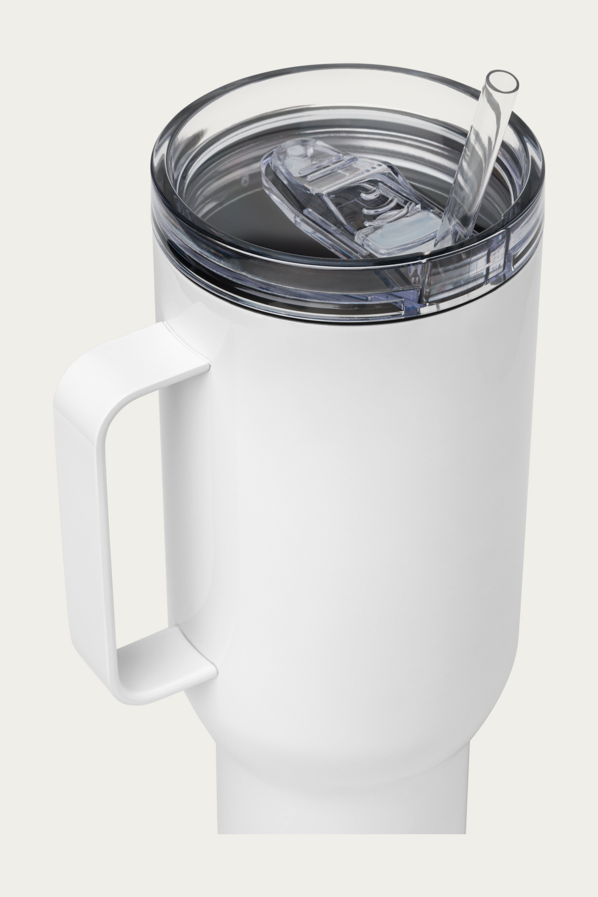 Travel Mug, 40 oz by Andre Blunt, detail, on a Cloud White ground