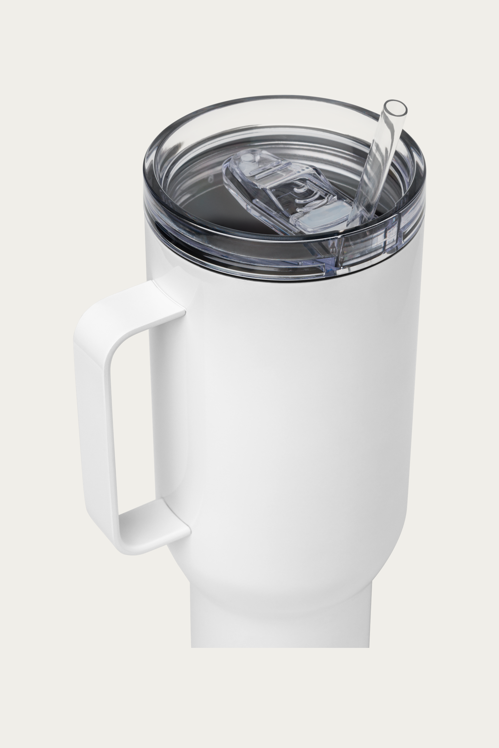 Travel Mug, 40 oz by Andre Blunt, detail, on a Cloud White ground