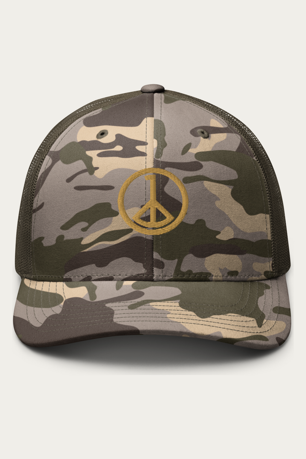 Trucker Hat, Olive Camo, front