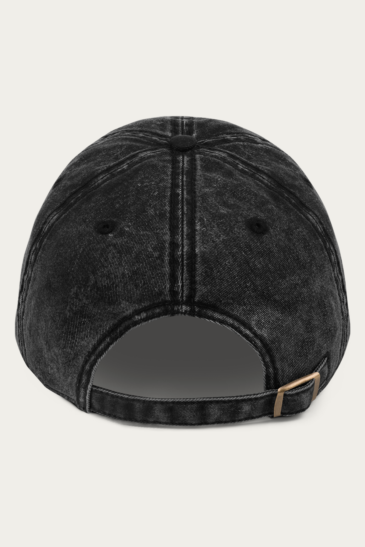 Vintage Cap, Black by Andre Blunt, from the back, on a Cloud White ground