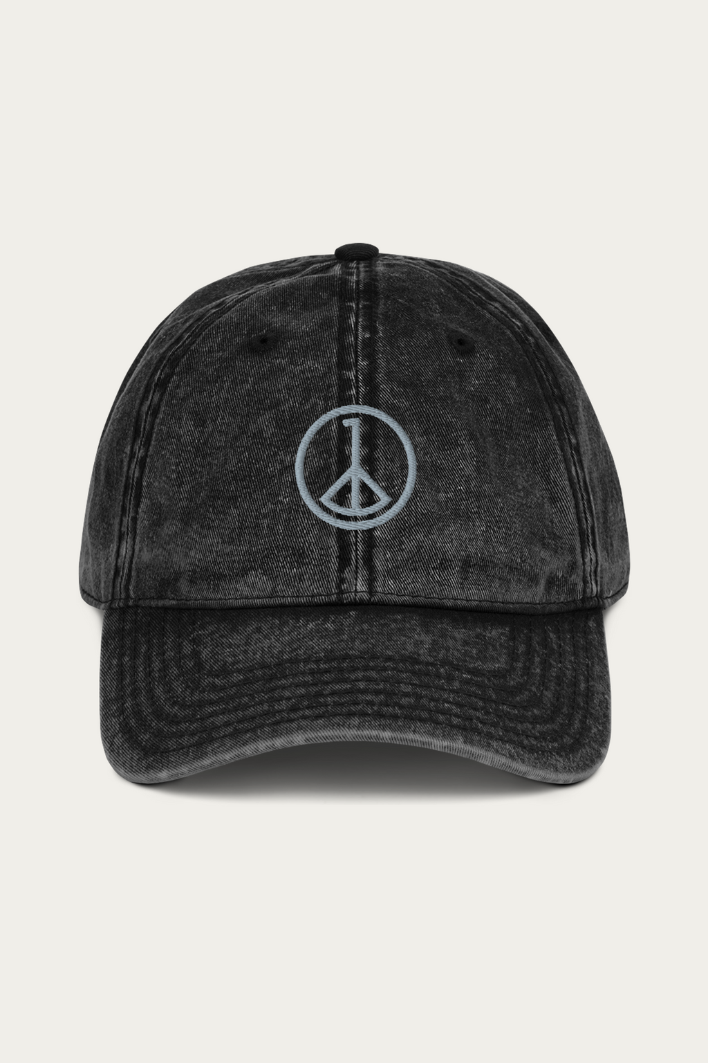 Vintage Cap, Black by Andre Blunt, shown on a Cloud White ground