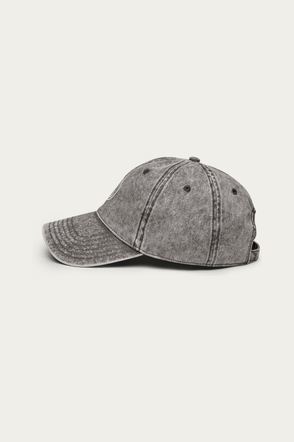 Vintage Cap, Charcoal by Andre Blunt, from the left, on a Cloud White ground