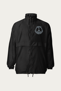 Windbreaker, Black by Andre Blunt, shown on a Cloud White ground