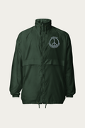 Windbreaker, Forest Green by Andre Blunt, shown on a Cloud White ground