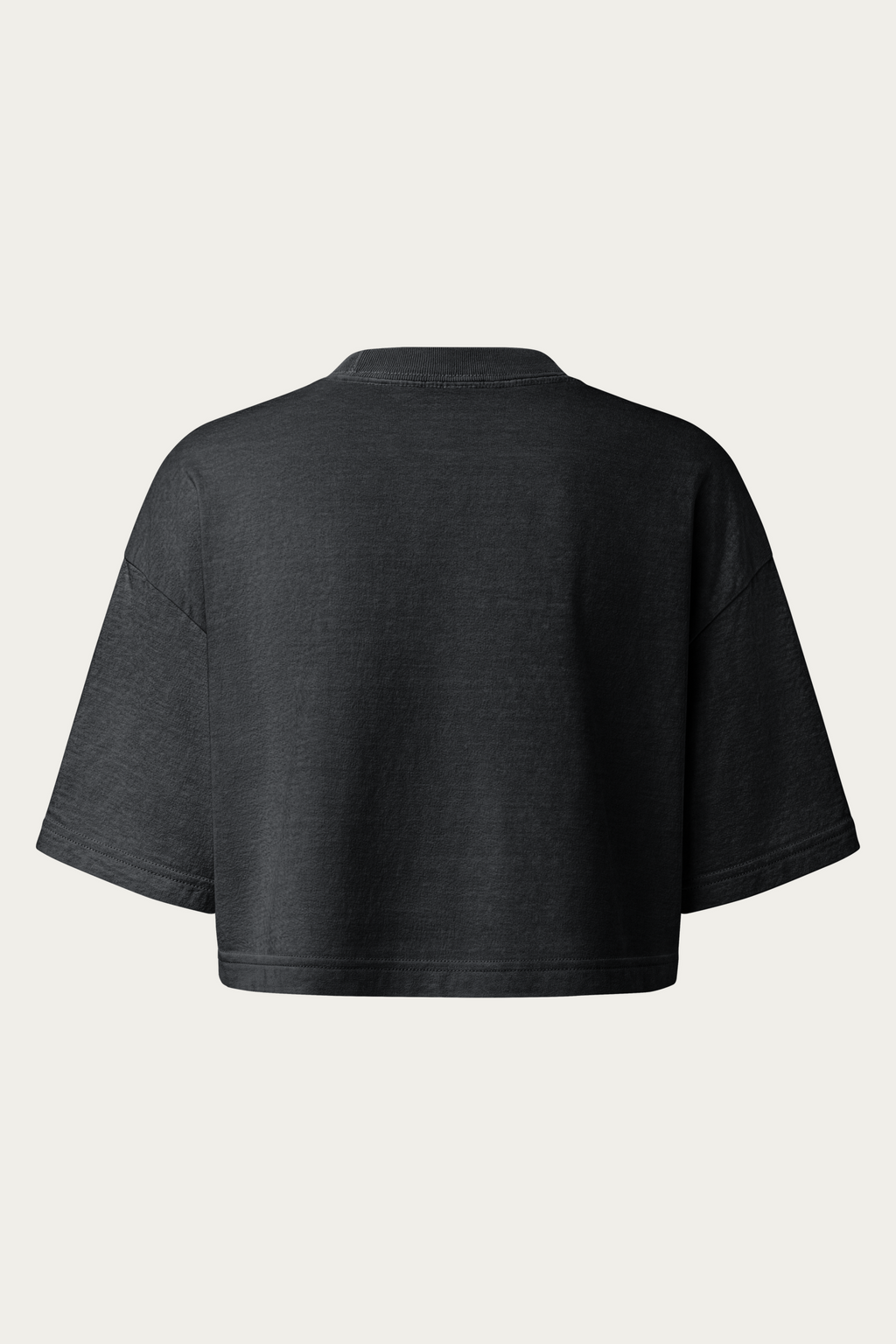 Women's Garment-Dyed Cropped Tee, Washed Black, back