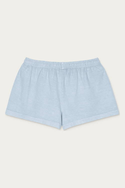 Women's Garment-Dyed Shorts, Light Washed Denim, back