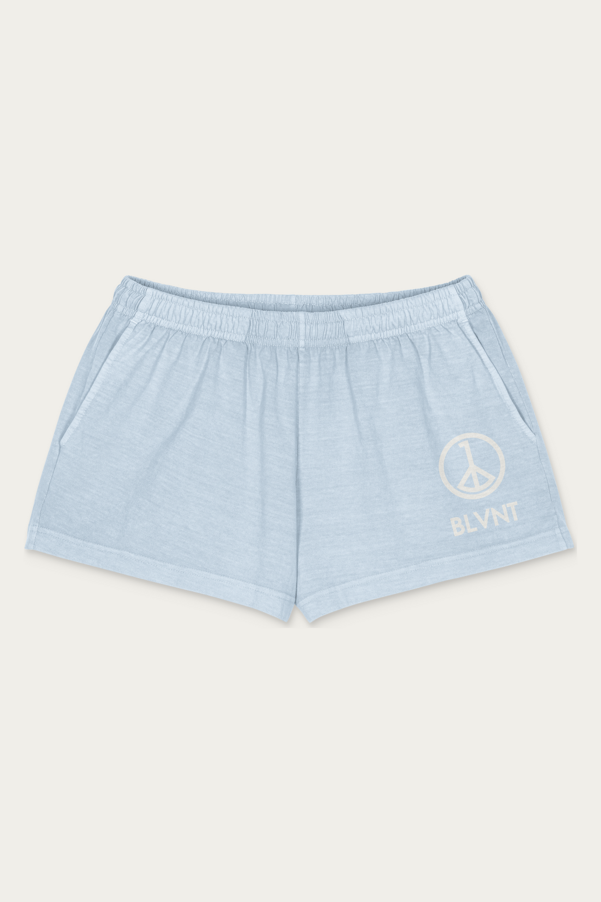 Women's Garment-Dyed Shorts, Light Washed Denim, front