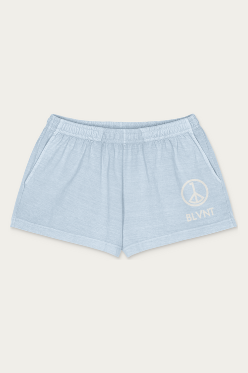 Women's Garment-Dyed Shorts, Light Washed Denim, front