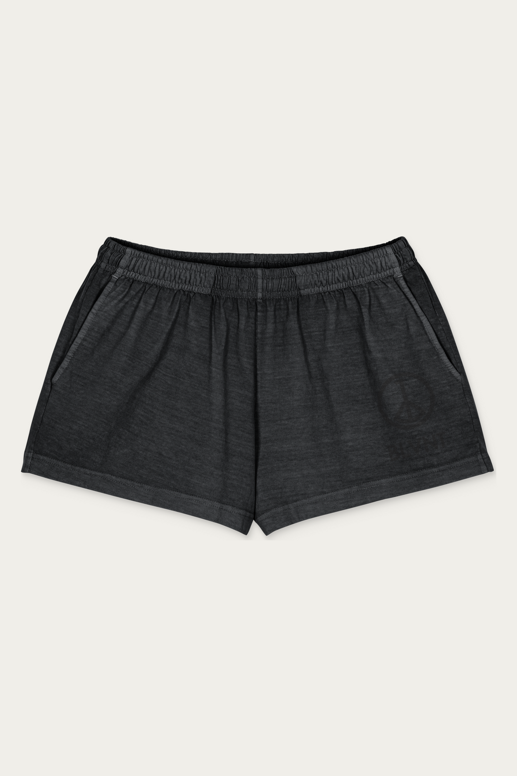 Women's Garment-Dyed Shorts, Washed Black, front