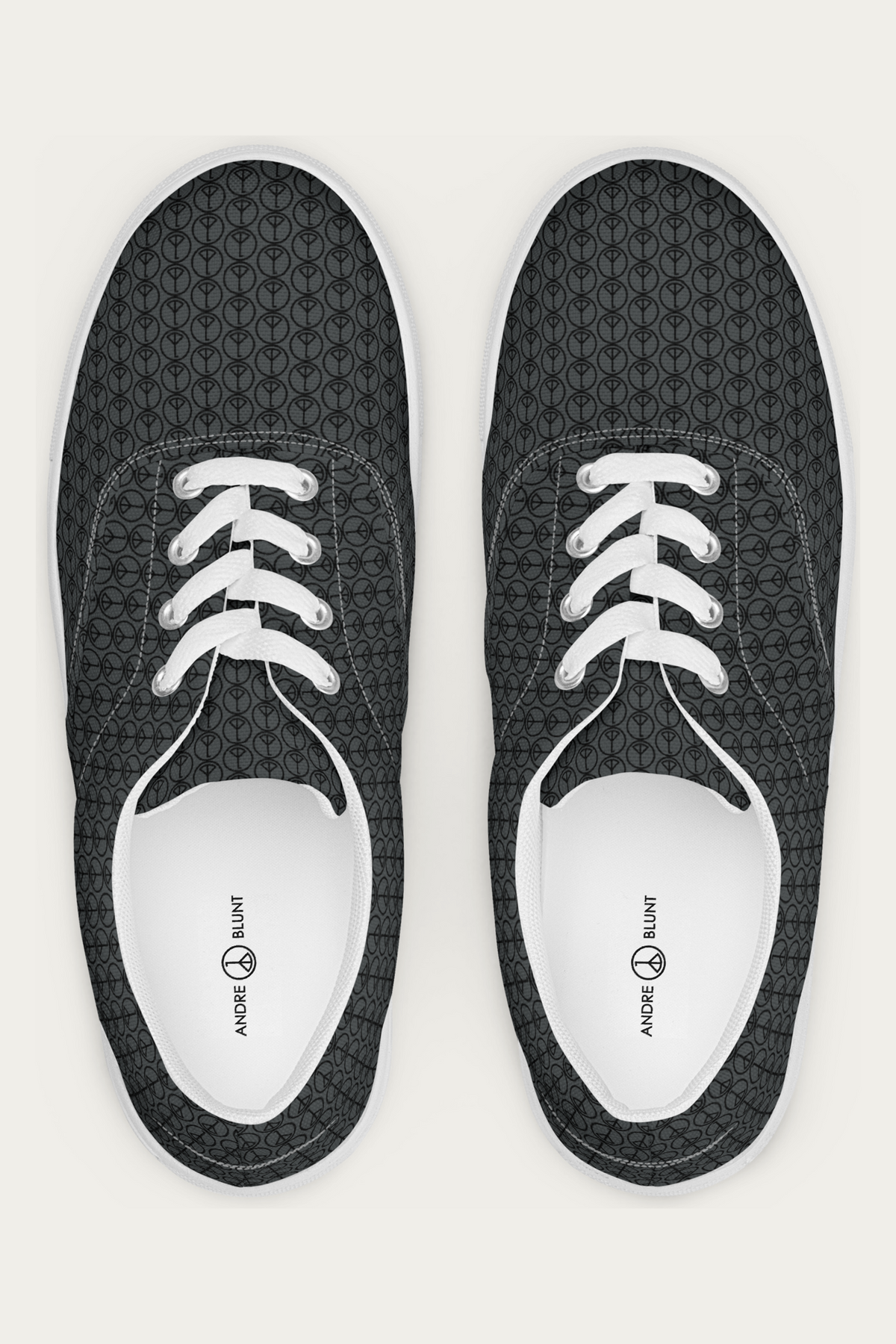 Women’s Lace-Up Canvas Shoes, White, front