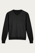 WOP Knitted V-Neck Sweater, Black, front
