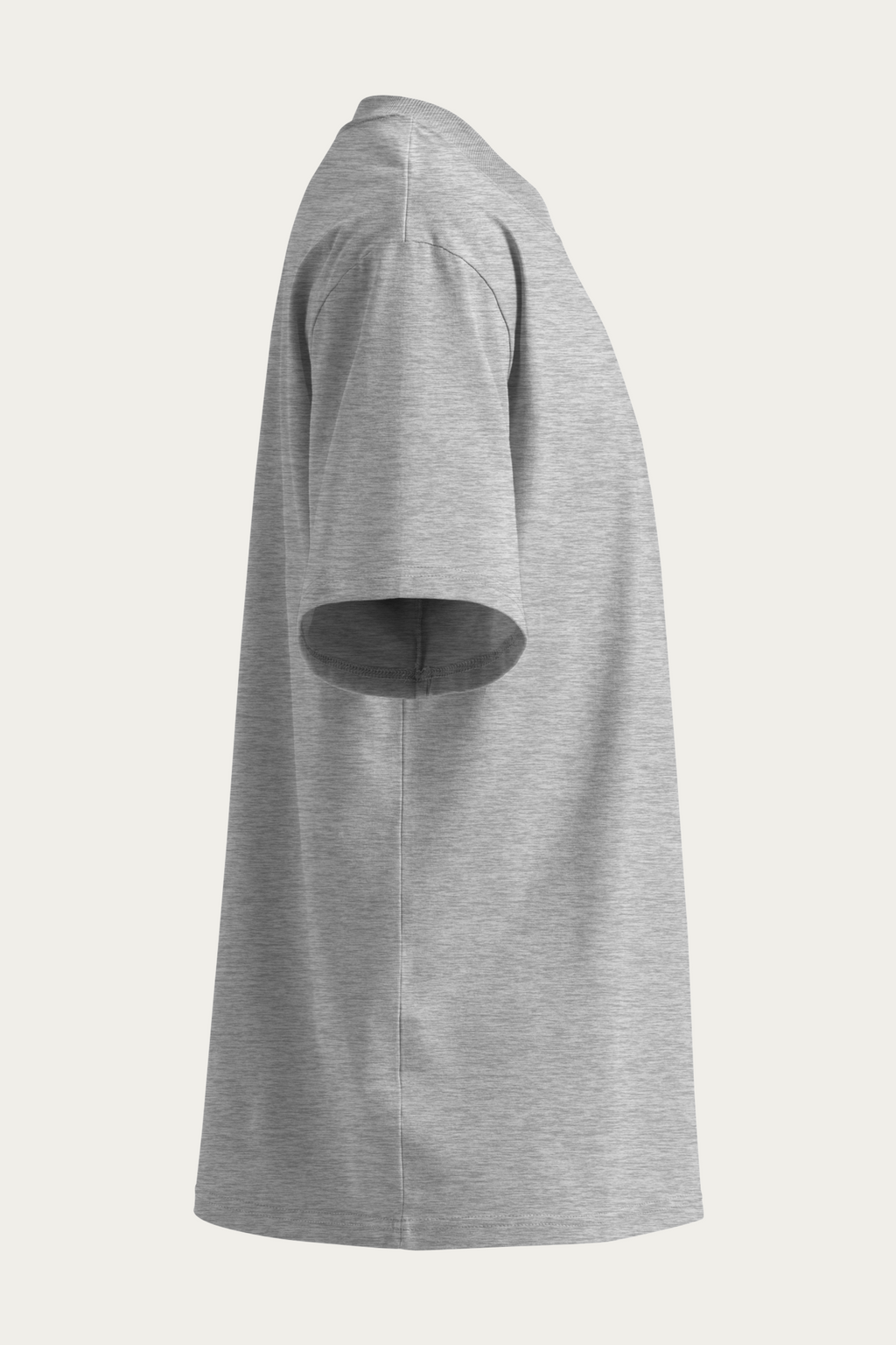 Wordmark High Neck Tee, Heather Grey, right
