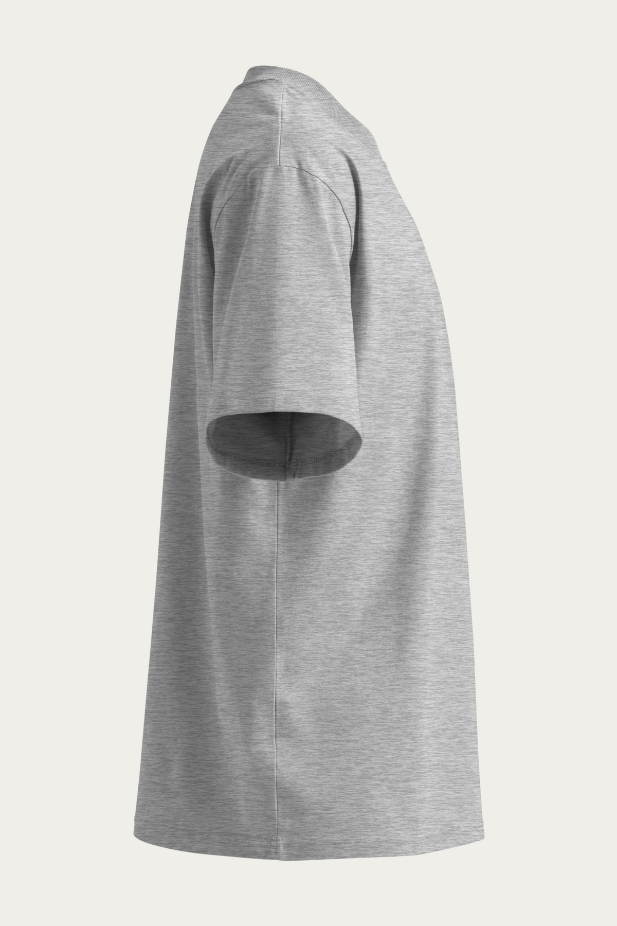 Wordmark High Neck Tee, Heather Grey, right