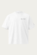 Wordmark High Neck Tee, White, front