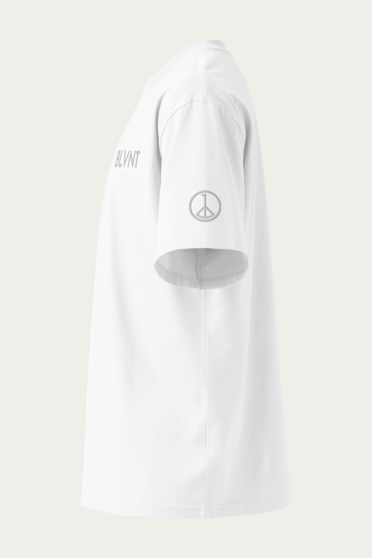 Wordmark High Neck Tee, White, left