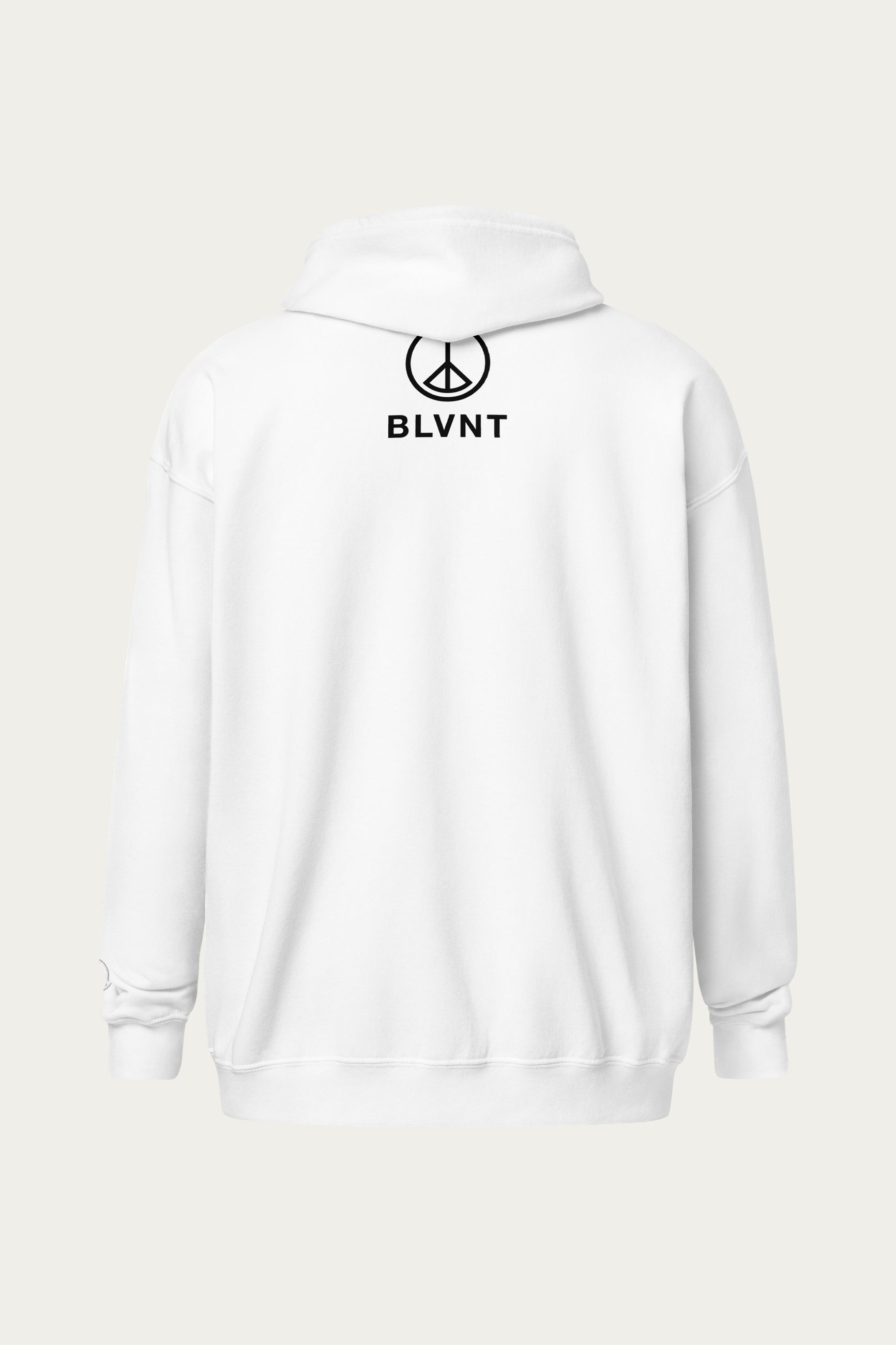 Andre Blunt zip-up hoodie in off-white, back